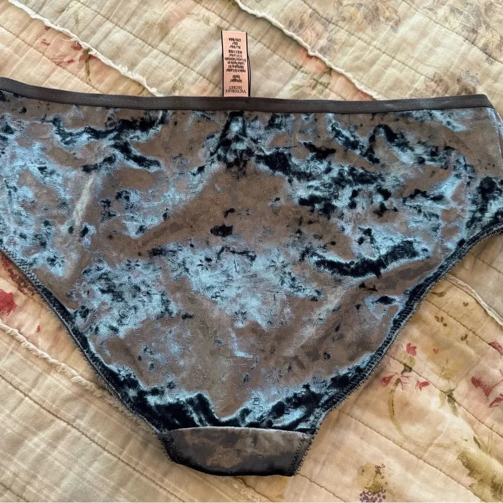 NWT Victorias Secret Sz XL Metallic Velvet Hipster Hip-hugger Panty
